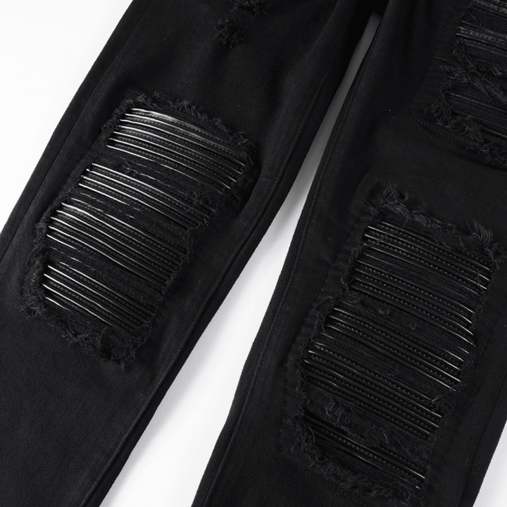 Amr Black Patch Ripped Jeans - BabyLuxee.de