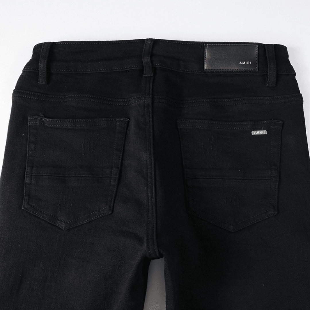 Amr Black Patch Ripped Jeans - BabyLuxee.de