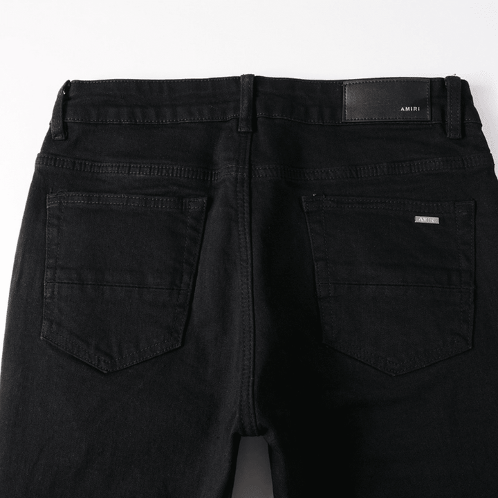 Amr Ripped White Logo Jeans - Nov - ell - fas - ion