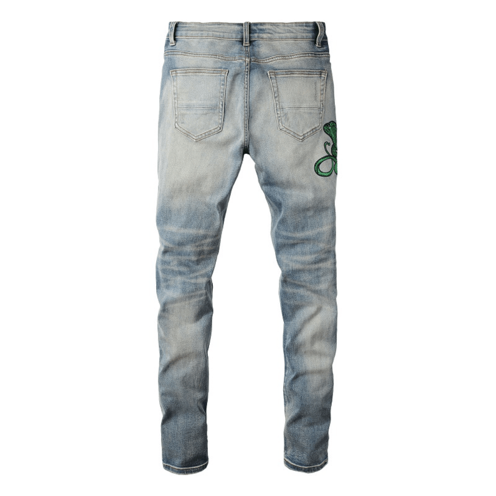 Amr Snake Blue Jeans - Nov - ell - fas - ion
