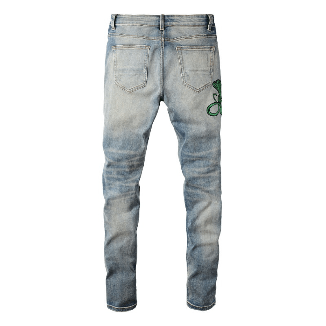 Amr Snake Blue Jeans - Nov - ell - fas - ion