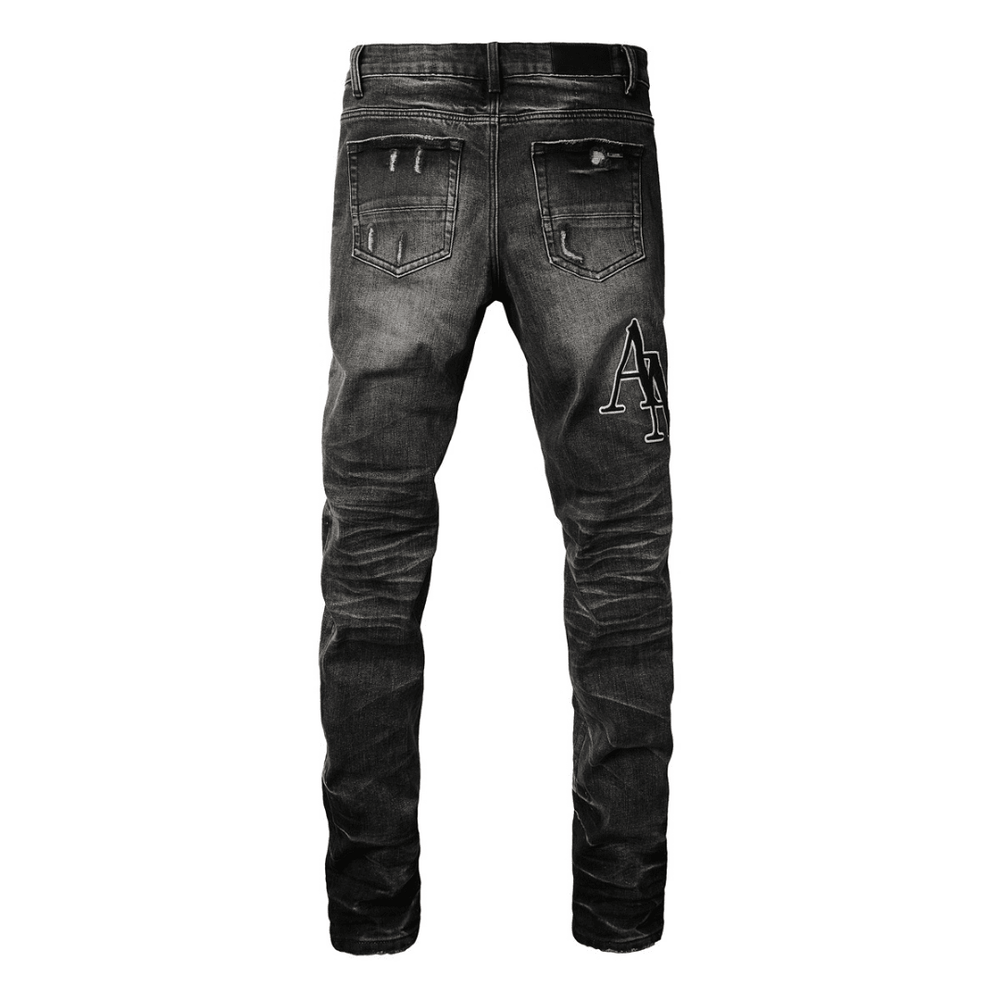 Amr Staggered Black Jeans - Nov - ell - fas - ion