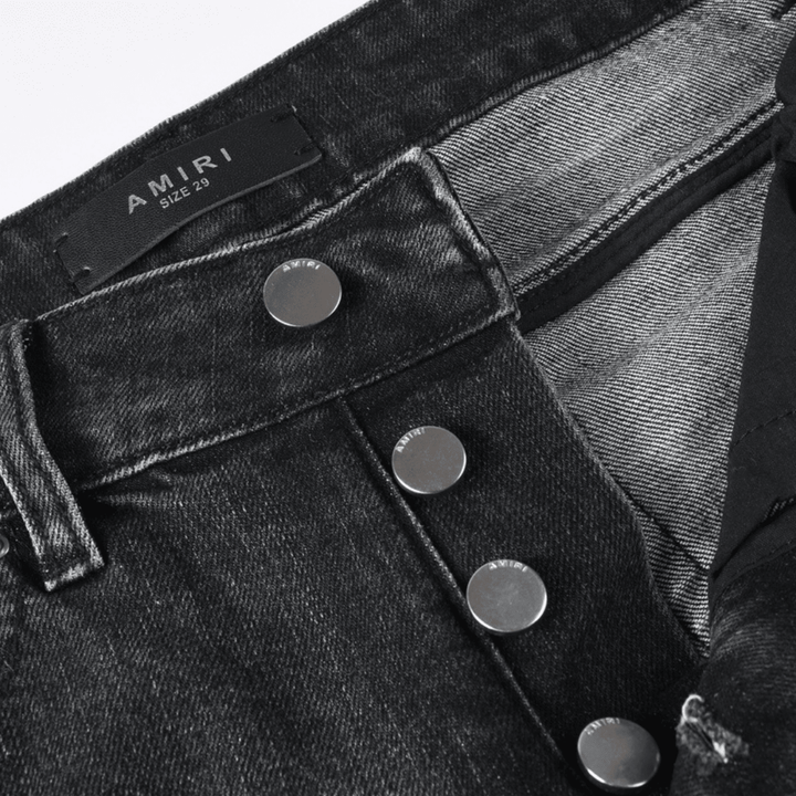 Amr Staggered Red Logo Jeans - Nov - ell - fas - ion