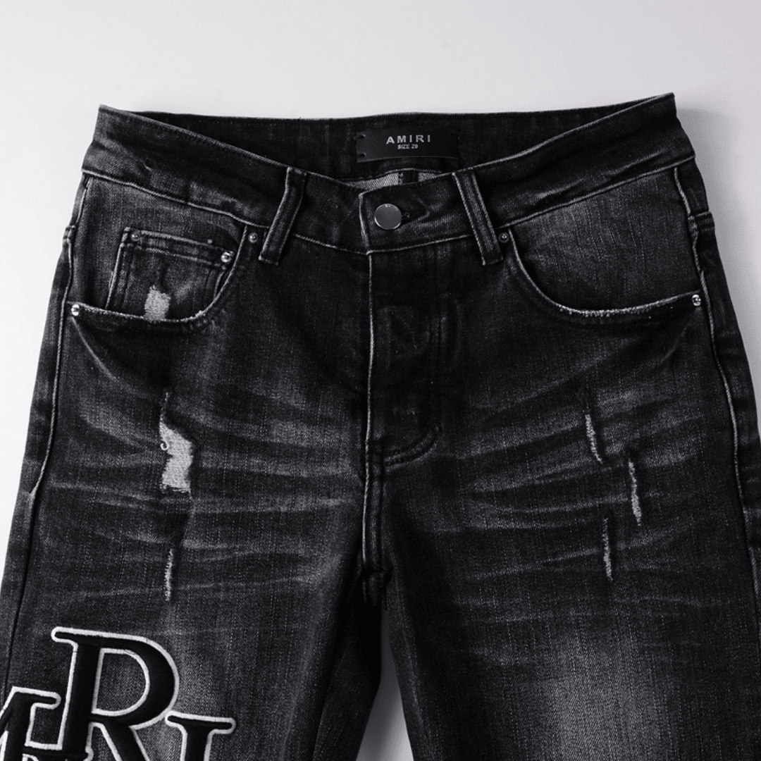 Amr Staggered Black Jeans - Nov - ell - fas - ion