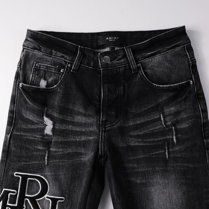 Amr Staggered Black Jeans - Nov - ell - fas - ion
