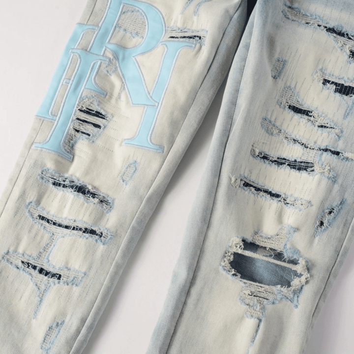 Amr Staggered Light Blue Jeans - BabyLuxee.de