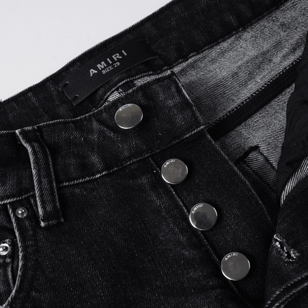 Amr Staggered Black Jeans - Nov - ell - fas - ion