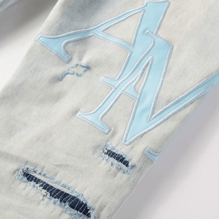 Amr Staggered Light Blue Jeans - BabyLuxee.de