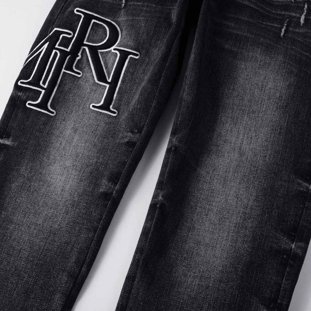 Amr Staggered Black Jeans - Nov - ell - fas - ion
