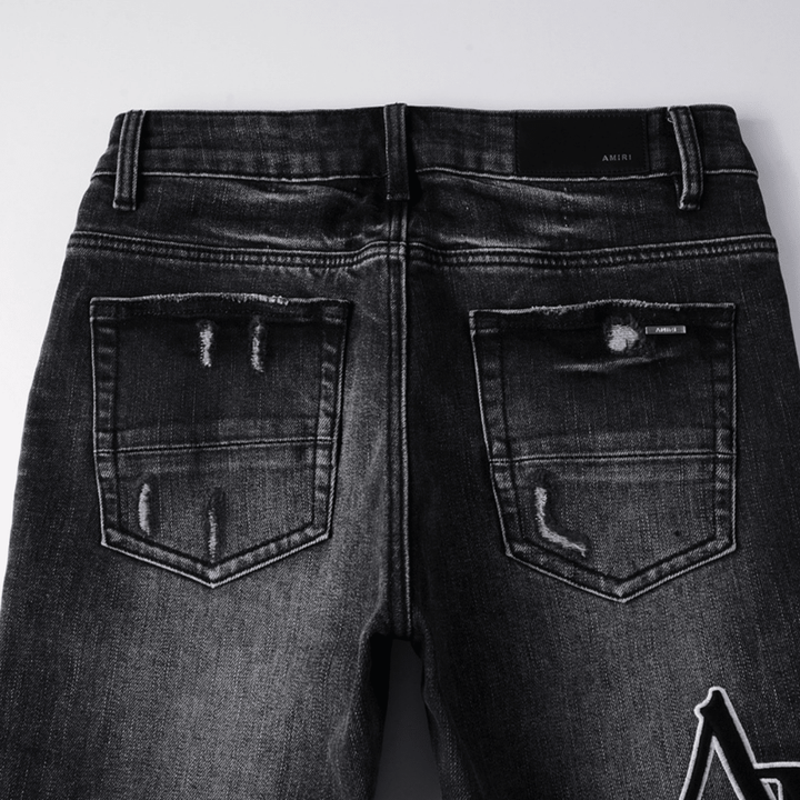 Amr Staggered Black Jeans - Nov - ell - fas - ion