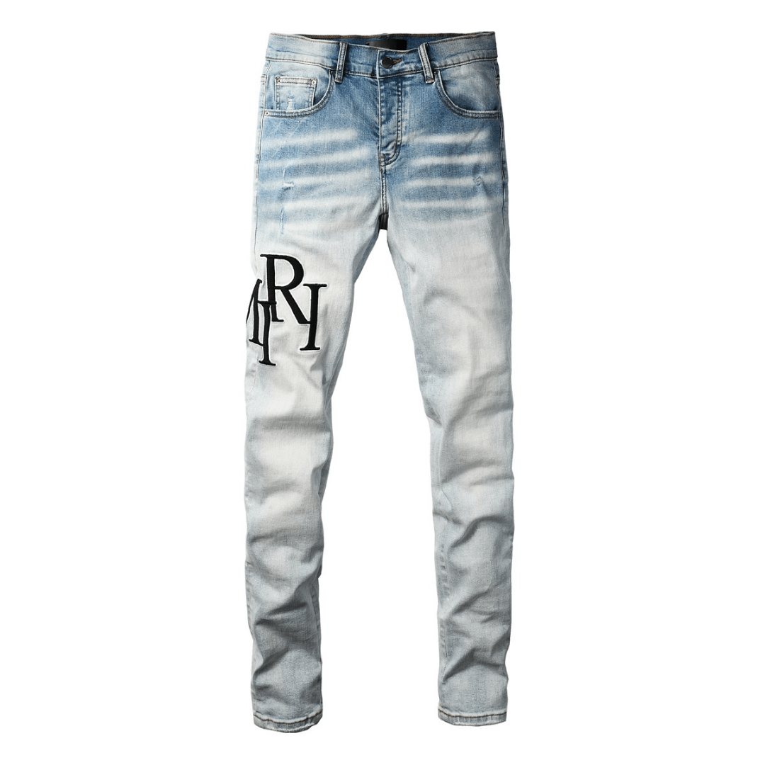 Amr Staggered Gradient Blue Jeans - Nov - ell - fas - ion