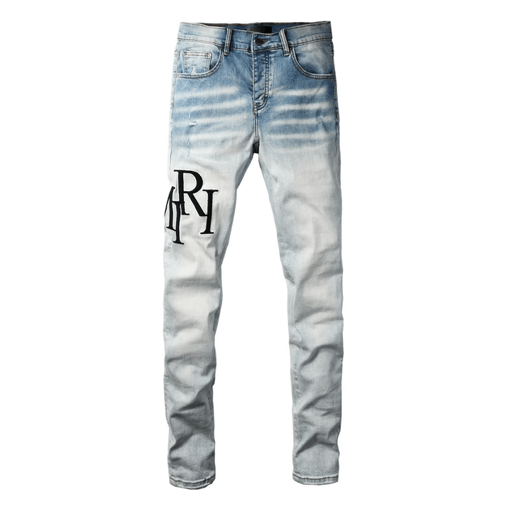Amr Staggered Gradient Blue Jeans - Nov - ell - fas - ion