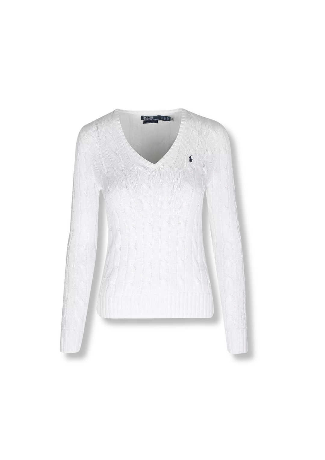 Zopfmusterpullover mit V-Ausschnitt