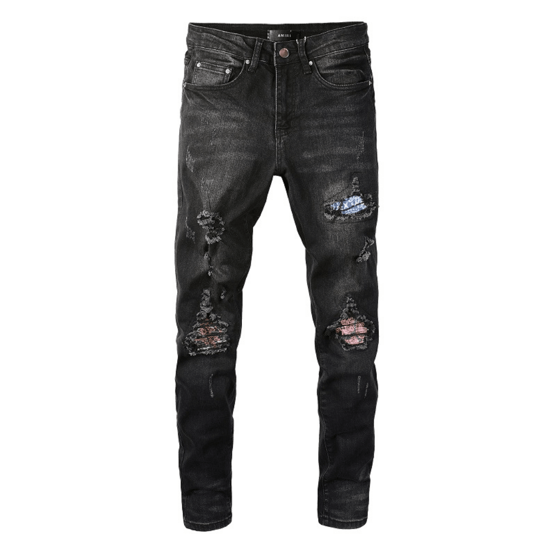Amr Bandana Black Patch Jeans - Nov - ell - fas - ion