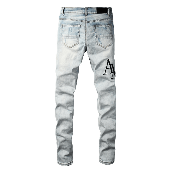Amr Staggered Gradient Blue Jeans - Nov - ell - fas - ion