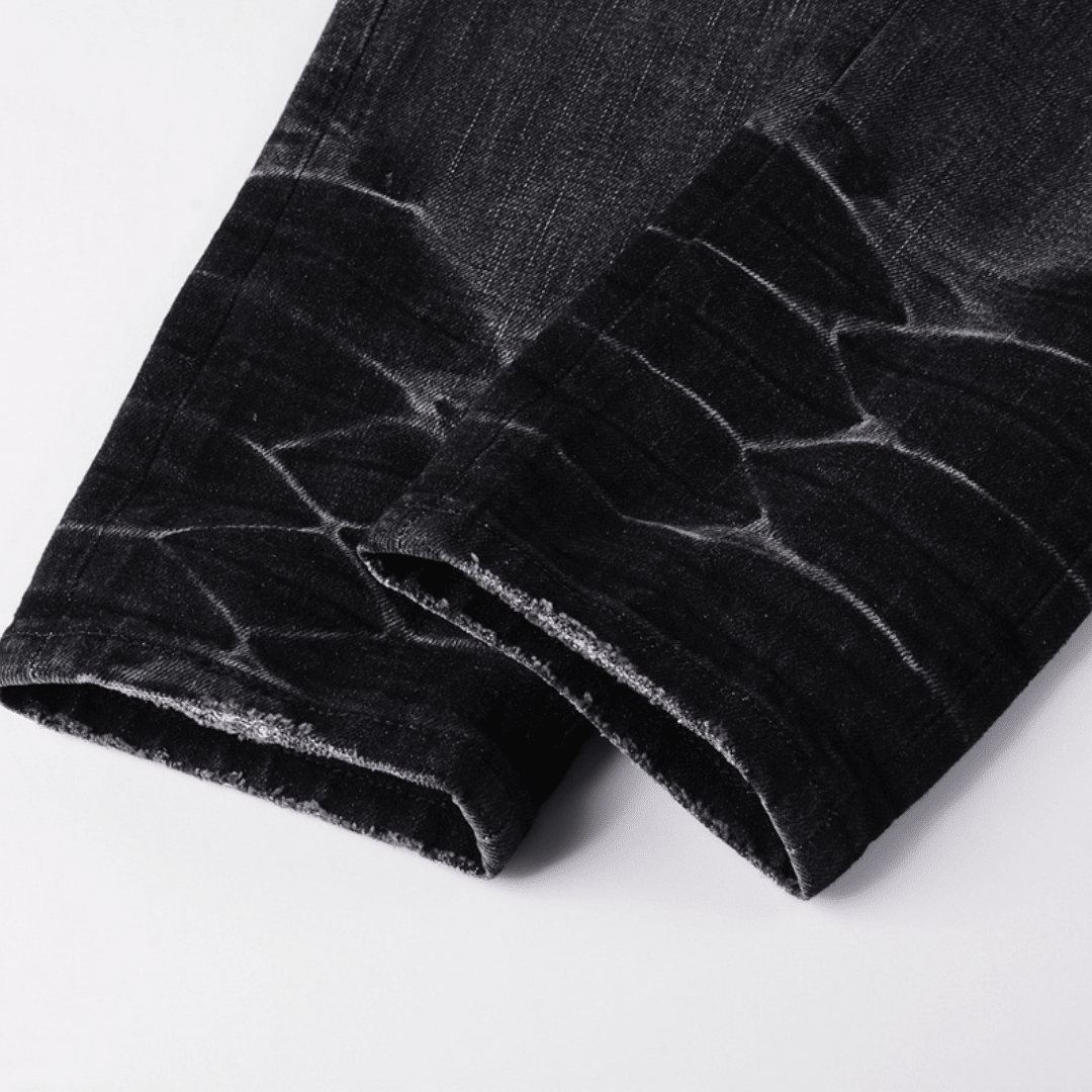 Amr Staggered Black Jeans - Nov - ell - fas - ion