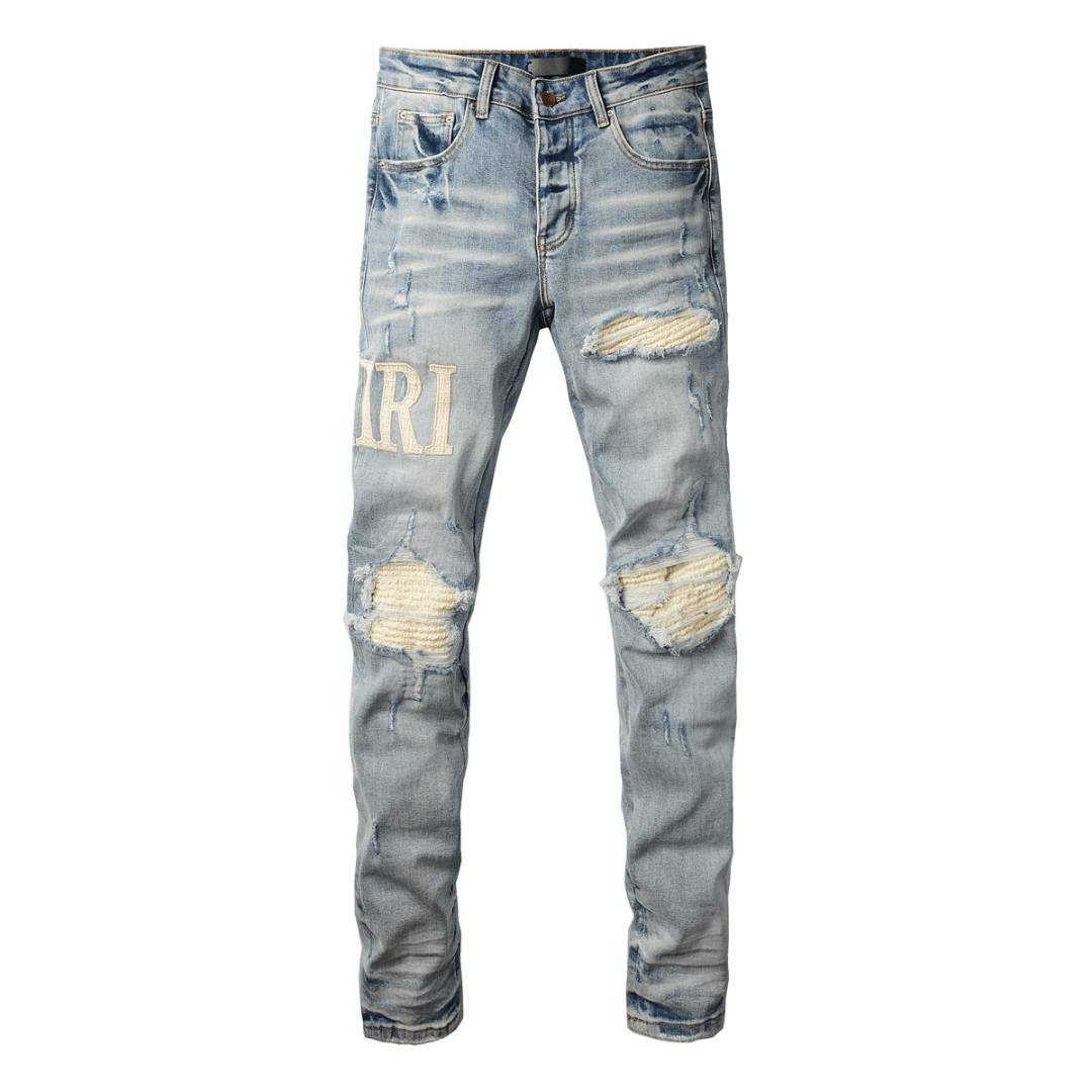 Amr White Patch Jeans - BabyLuxee.de