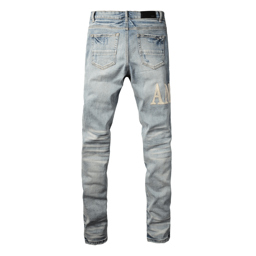 Amr White Patch Jeans - BabyLuxee.de