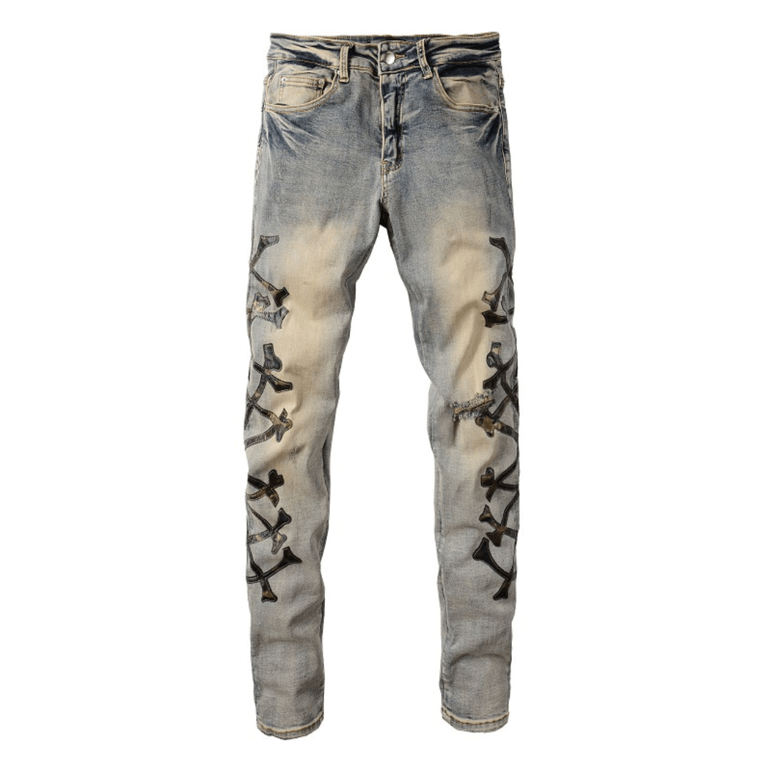 Amr Black Bones Blue Jeans - BabyLuxee.de