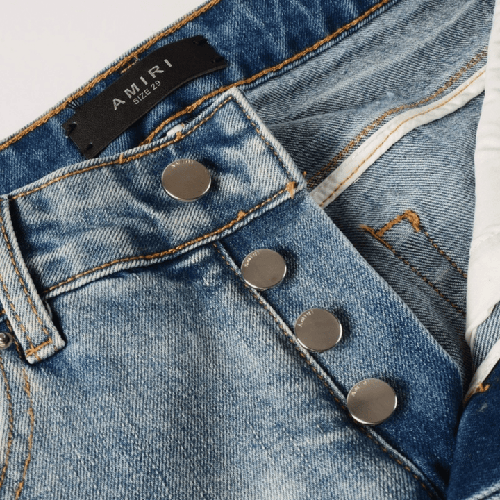 Amr White Patch Jeans - BabyLuxee.de