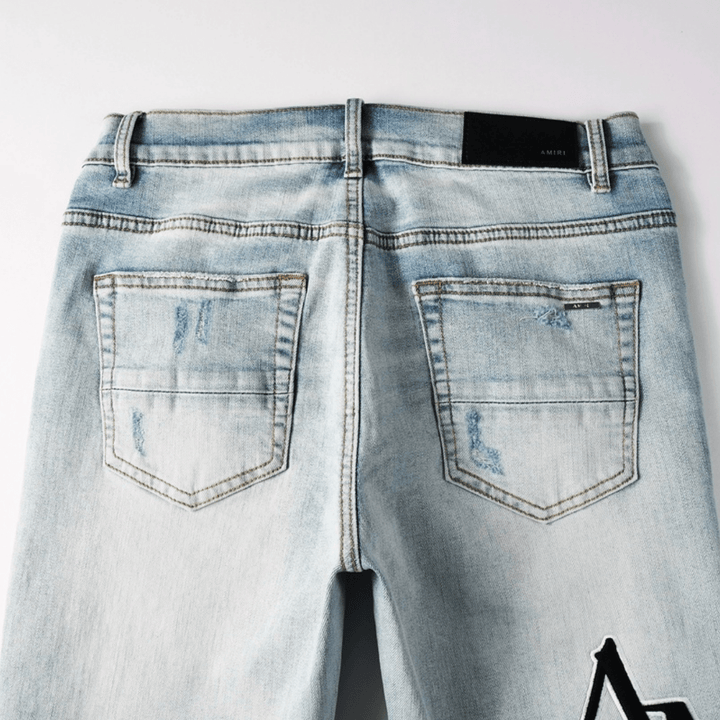 Amr Staggered Gradient Blue Jeans - Nov - ell - fas - ion