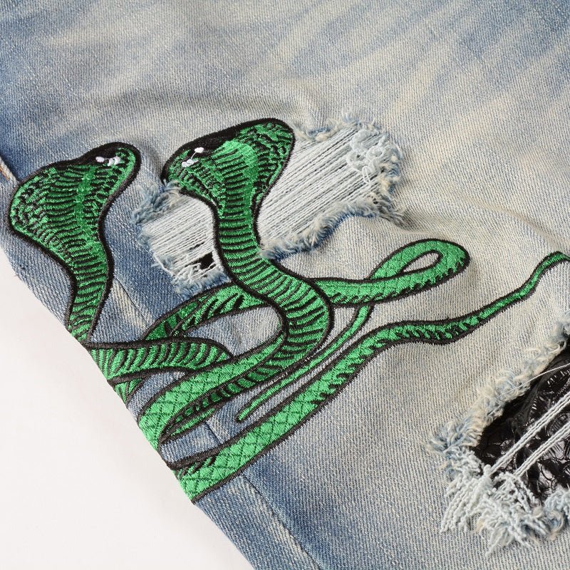 Amr Snake Blue Jeans - Nov - ell - fas - ion