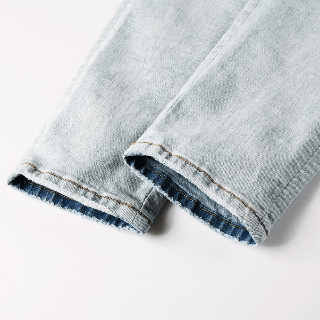 Amr Staggered Gradient Blue Jeans - Nov - ell - fas - ion