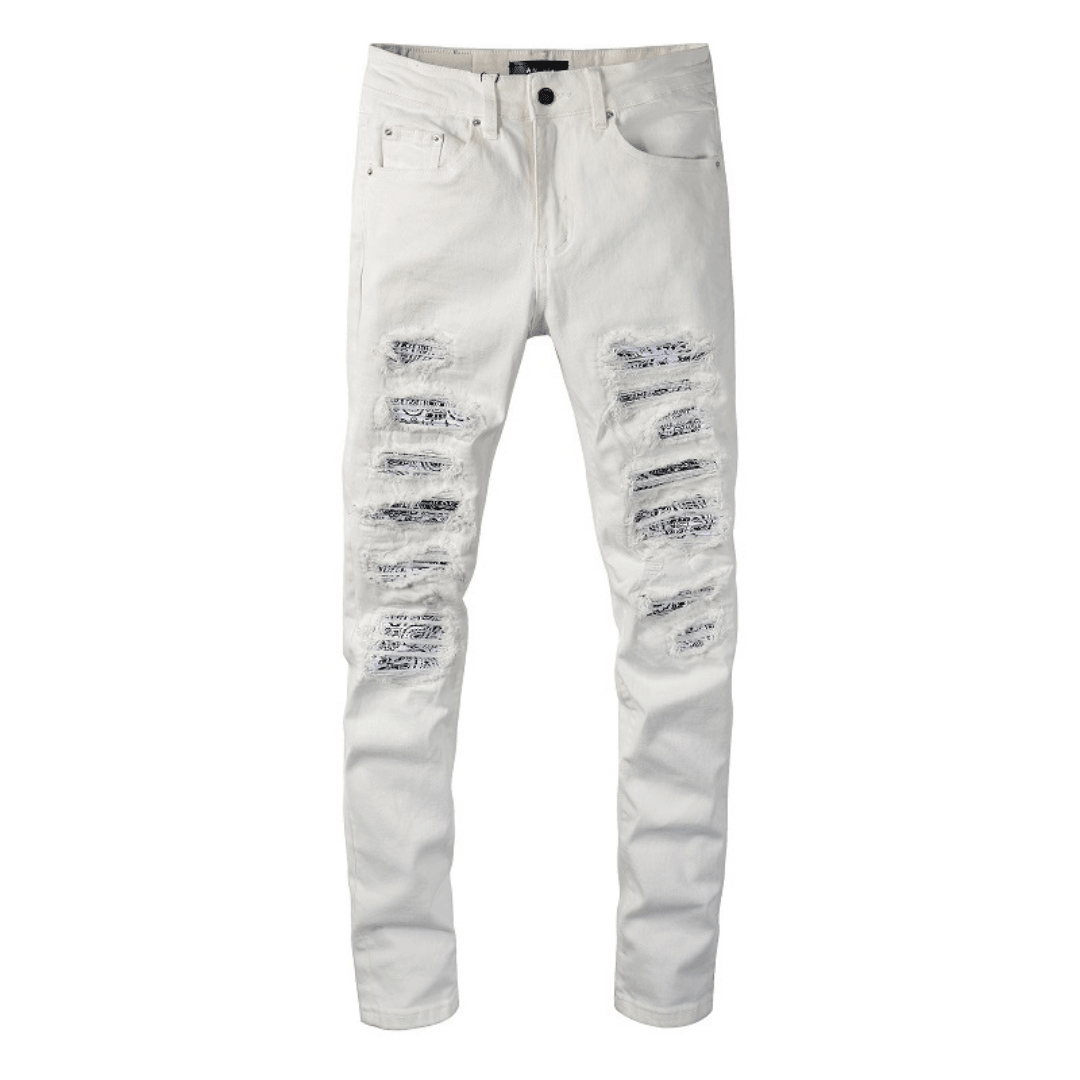 Amr White Ripped Jeans - BabyLuxee.de