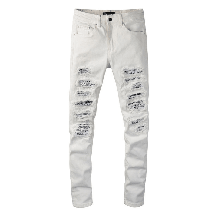 Amr White Ripped Jeans - BabyLuxee.de