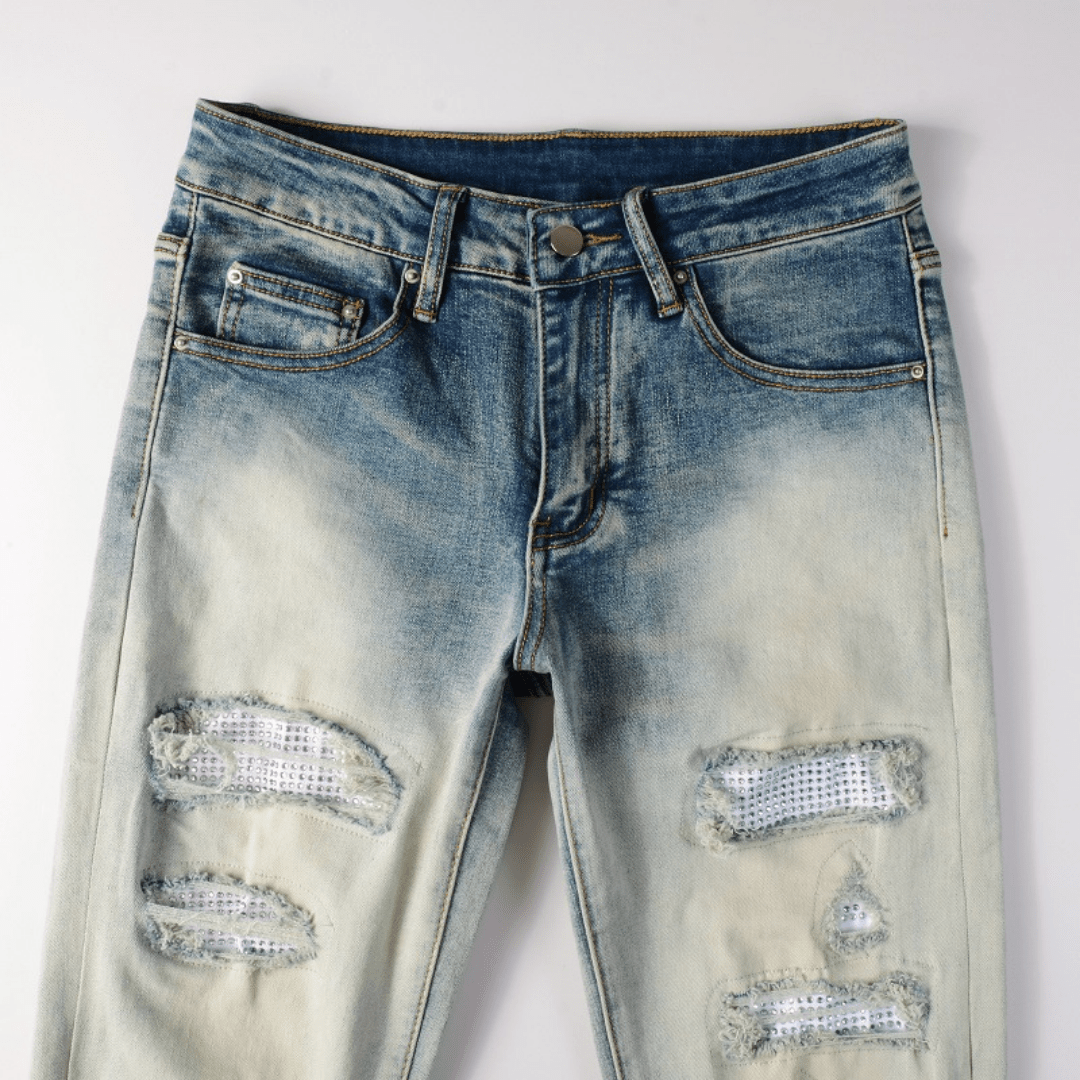 Amr Gradient Diamond Patch Jeans - BabyLuxee.de
