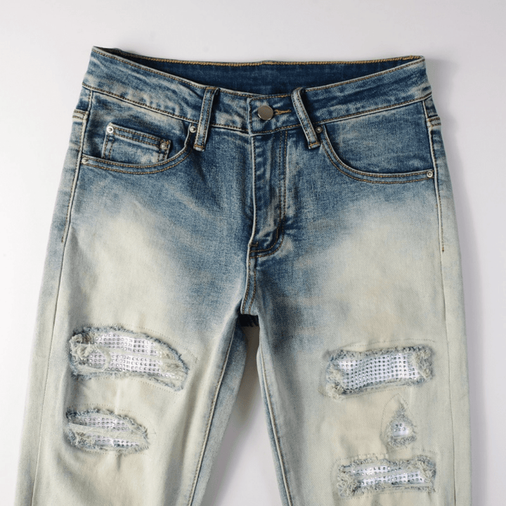 Amr Gradient Diamond Patch Jeans - BabyLuxee.de