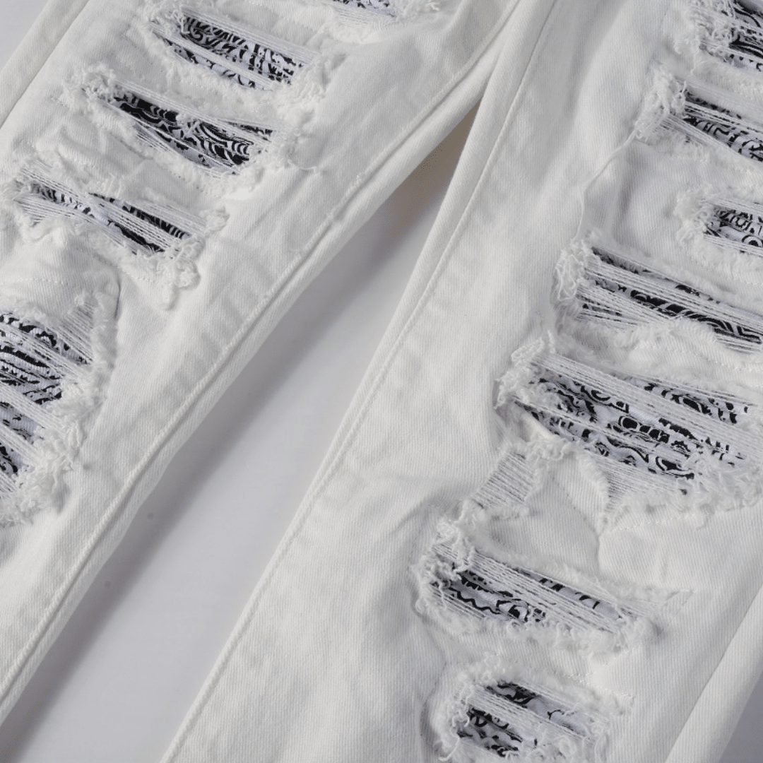 Amr White Ripped Jeans - BabyLuxee.de