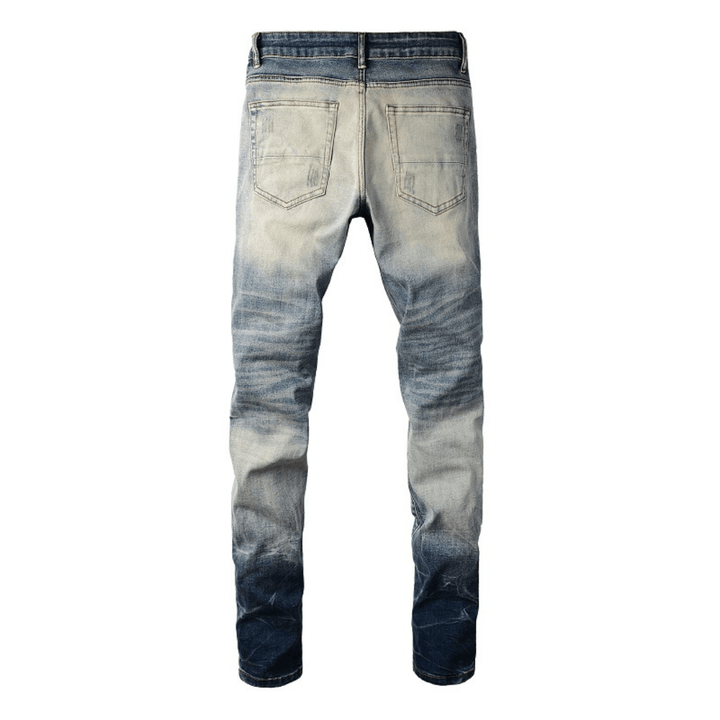 Amr Gradient Blue Diamonds Patch Jeans - Nov - ell - fas - ion
