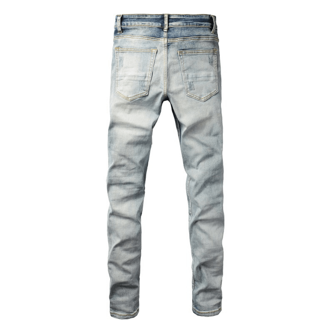 Amr Blue Patch Jeans - BabyLuxee.de