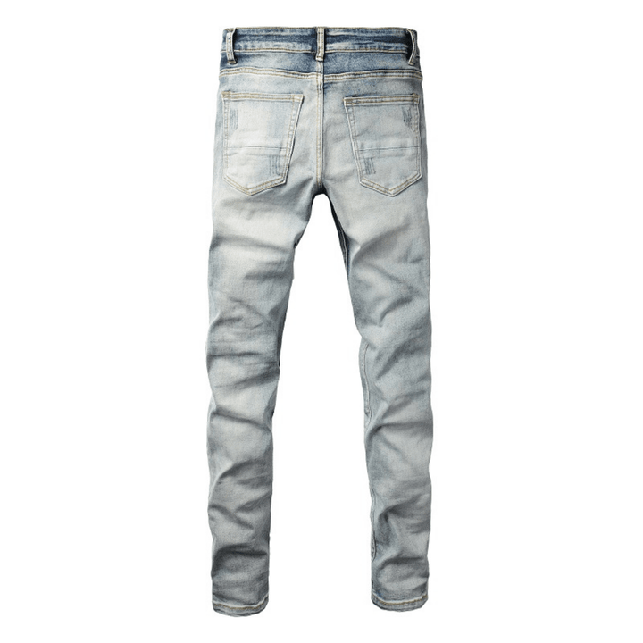 Amr Blue Patch Jeans - BabyLuxee.de