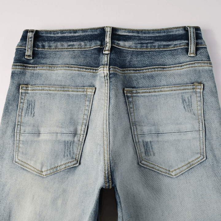 Amr Blue Patch Jeans - BabyLuxee.de