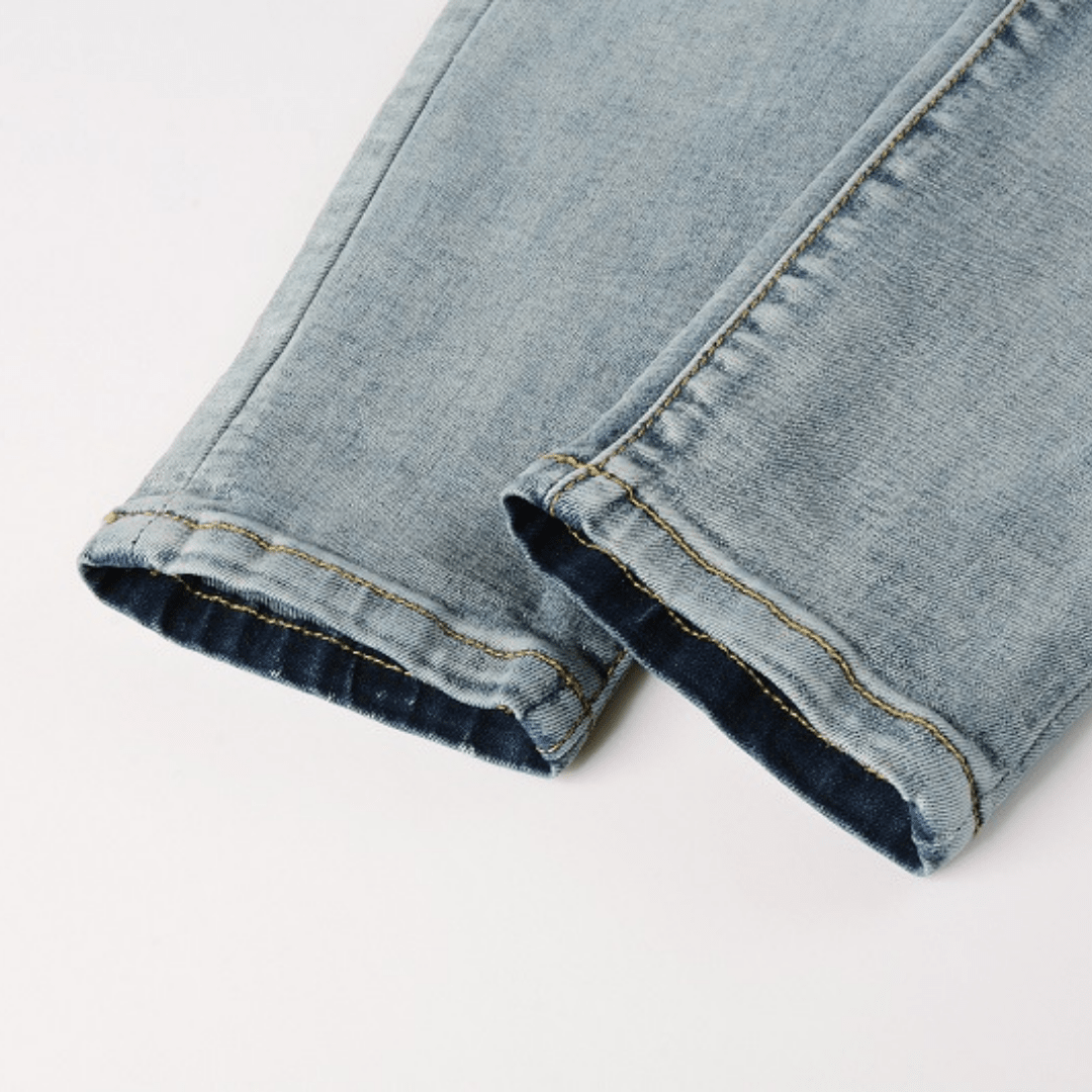 Amr Blue Patch Jeans - BabyLuxee.de