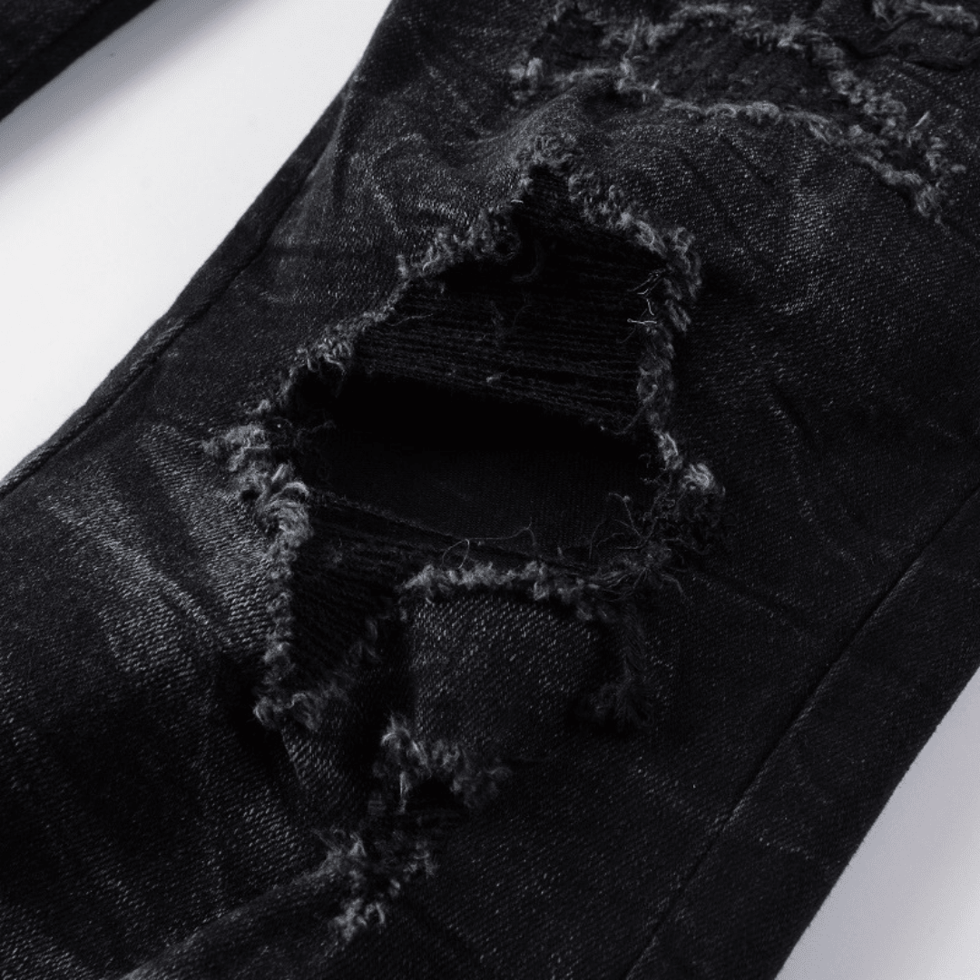 Amr White Logo Distressed Jeans - BabyLuxee.de