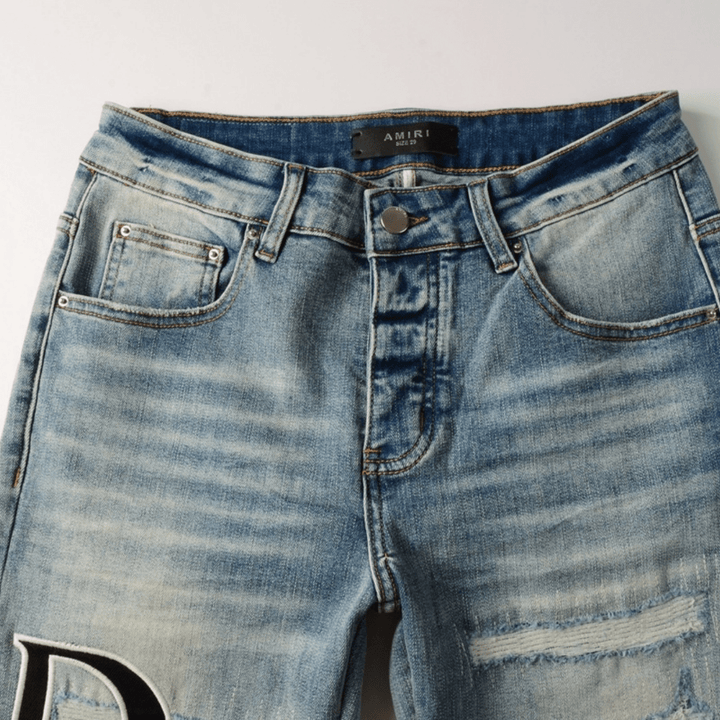 Amr Staggered Blue Jeans - Nov - ell - fas - ion