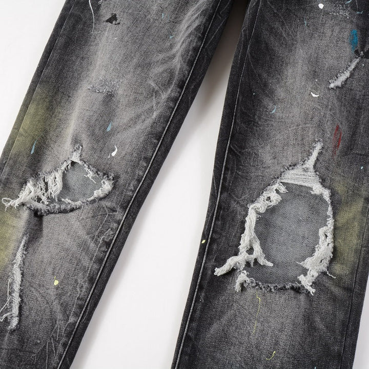 Amr Paint Sprayed Black Jeans - Nov - ell - fas - ion