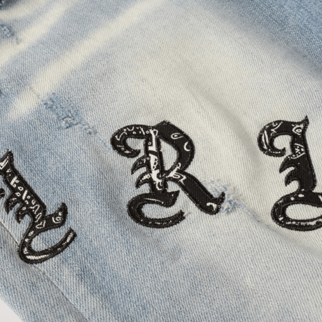 Amr Blue Distressed Jeans - BabyLuxee.de