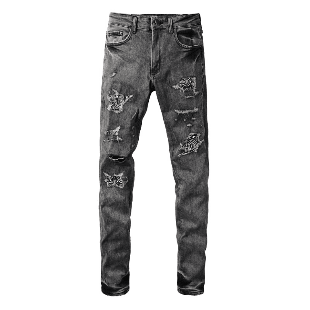 Amr Black Bandana Jeans - BabyLuxee.de