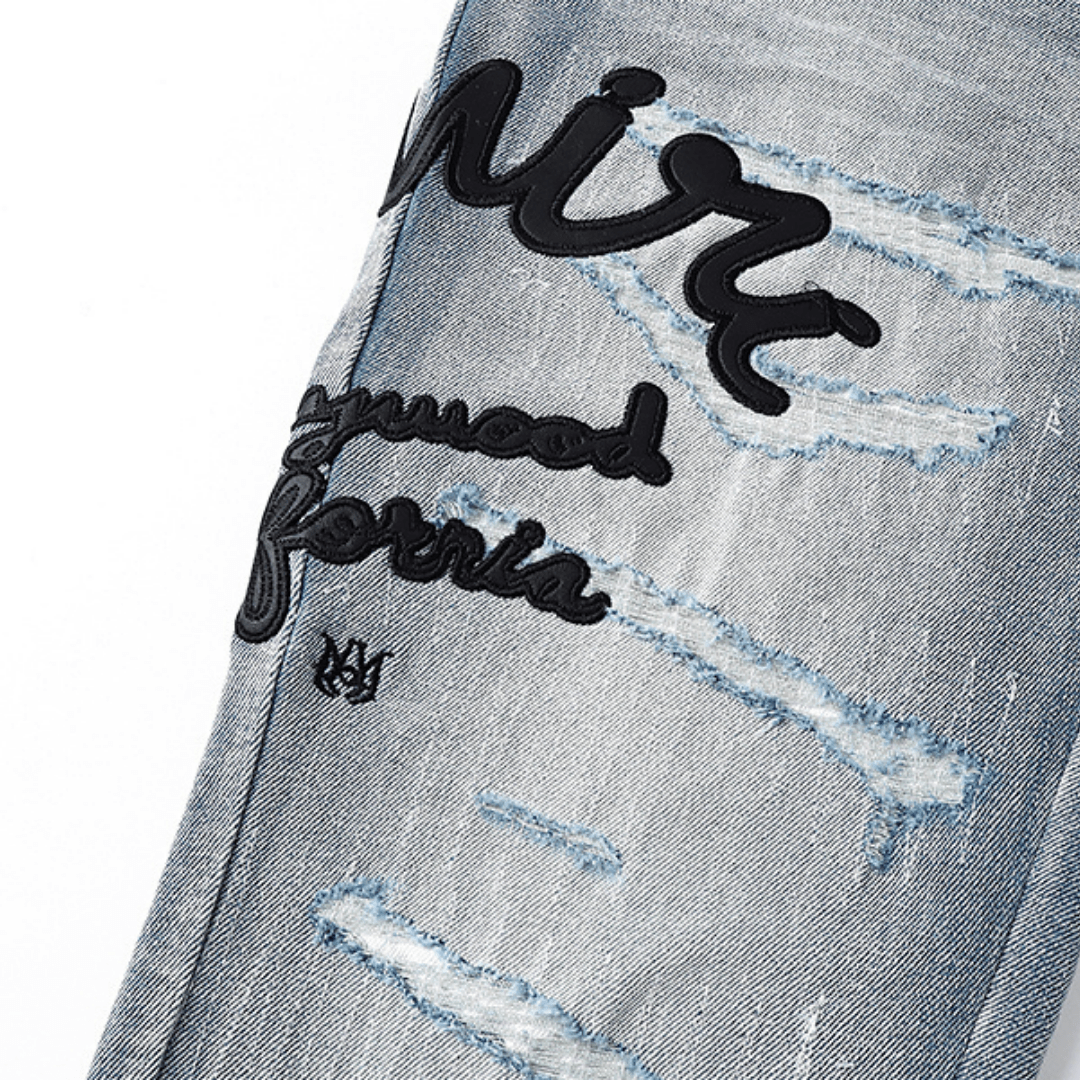 Amr Logo Staggered Jeans - BabyLuxee.de