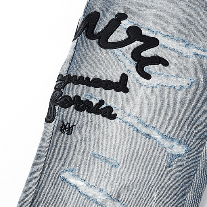 Amr Logo Staggered Jeans - BabyLuxee.de