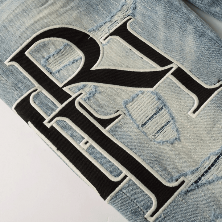 Amr Staggered Blue Jeans - Nov - ell - fas - ion