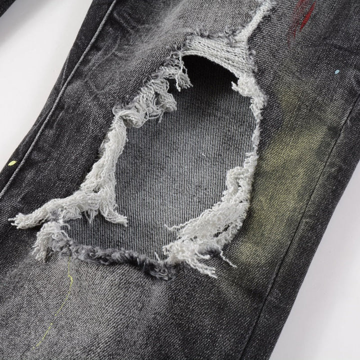 Amr Paint Sprayed Black Jeans - Nov - ell - fas - ion