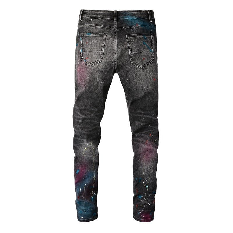 Amr Paint Sprayed Black Jeans - Nov - ell - fas - ion