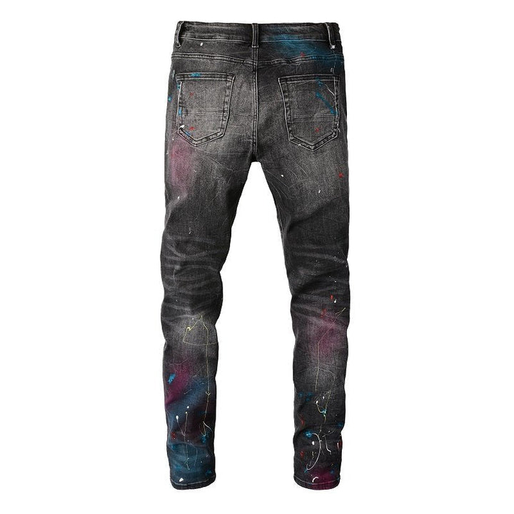Amr Paint Sprayed Black Jeans - Nov - ell - fas - ion