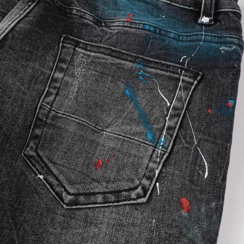 Amr Paint Sprayed Black Jeans - Nov - ell - fas - ion
