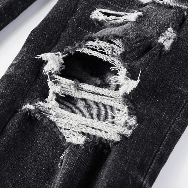 Amr Staggered Logo Black Jeans - BabyLuxee.de